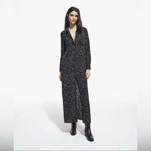 NWT The Kooples Long Sleeved Printed Silk Dress Size 0 (The Kooples Size XS)